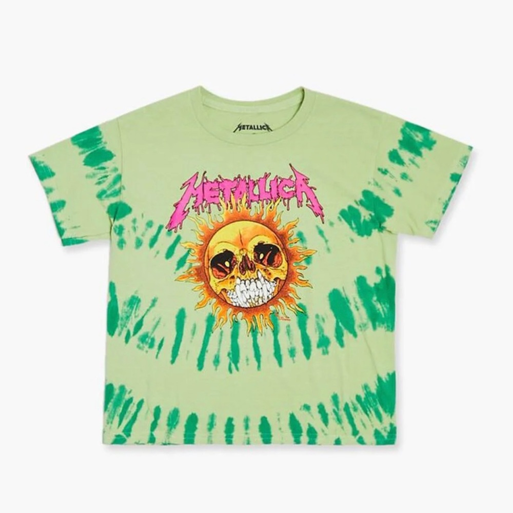 METALLICA GRAPHIC T GREEN TYE DYE SIZE L/XL NWT
